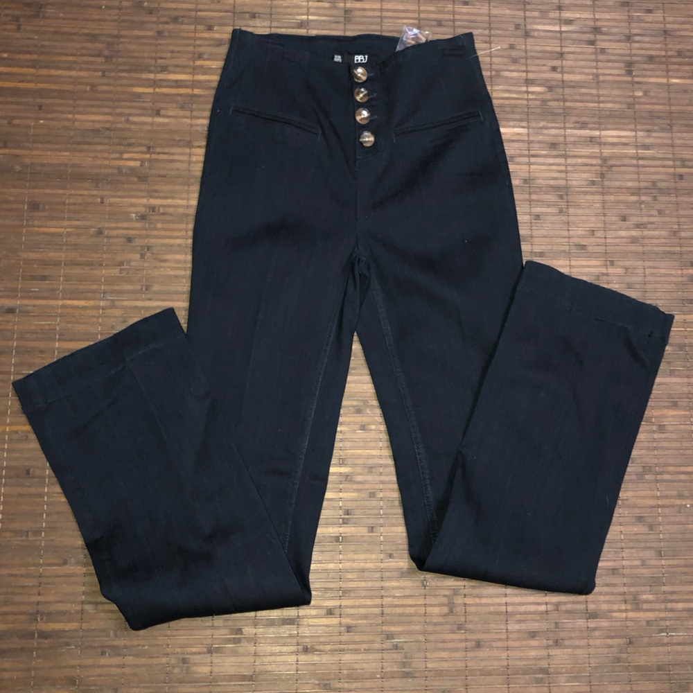 Women’s High Rise Straight Dress Slacks Navy Blue Size 1/25 Classy Trousers